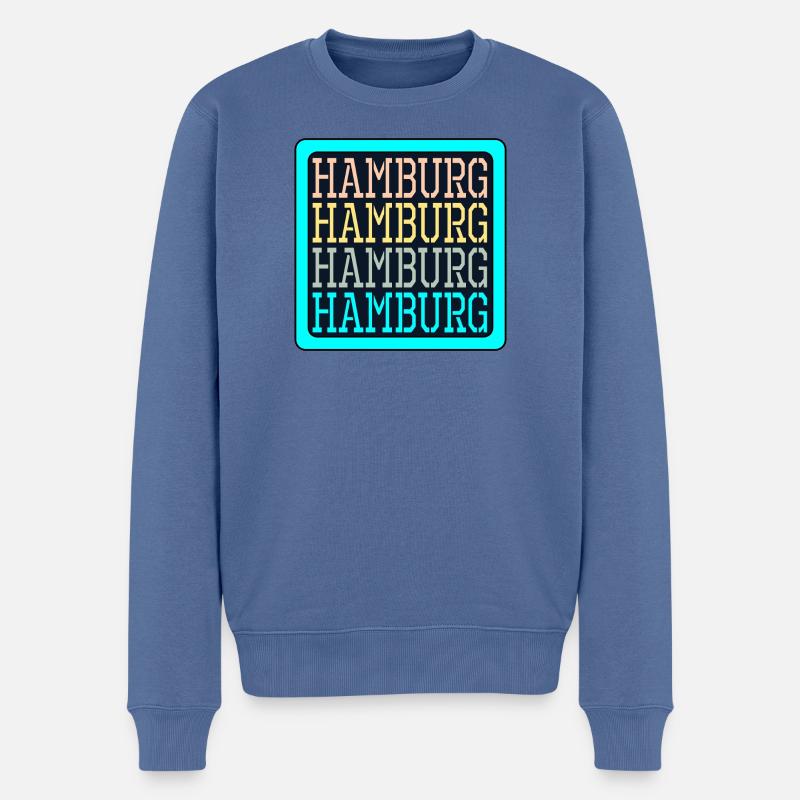 HAMBOURG - RÉCEPTION DE BIENVENUE - ADIEU - Pull Premium bio Homme - bleu pigeon