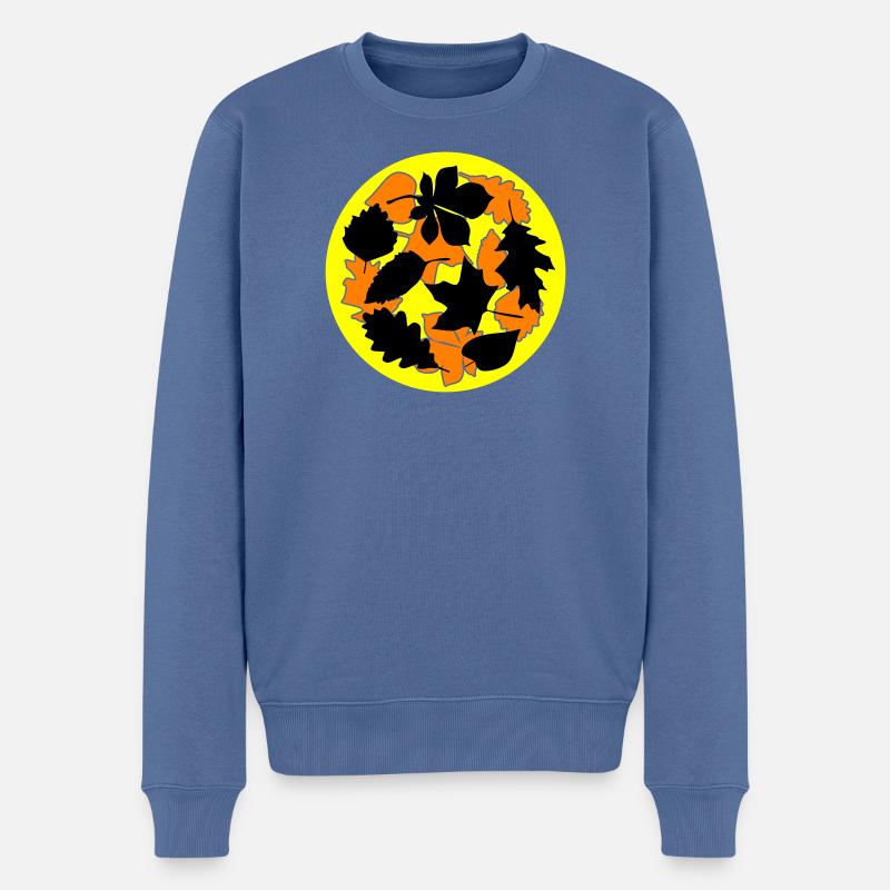 Automne Octobre Météo - Pull Premium bio Homme - bleu pigeon