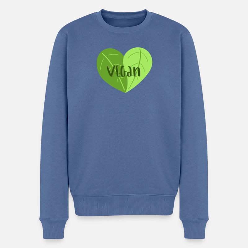 Veganherz - Männer Premium Bio Pullover - Taubenblau