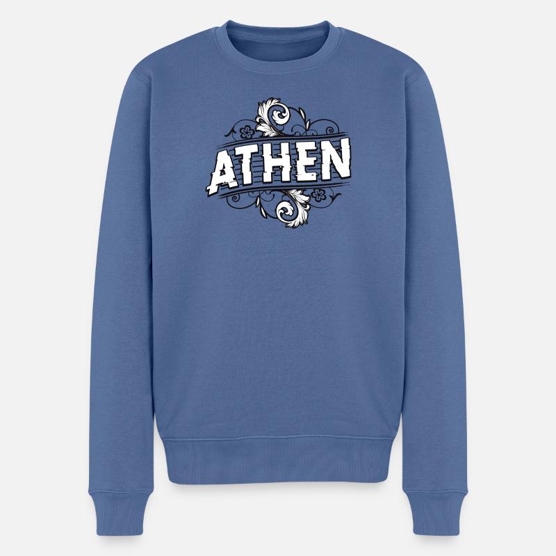 Athen - Griechenland - Männer Premium Bio Pullover - Taubenblau