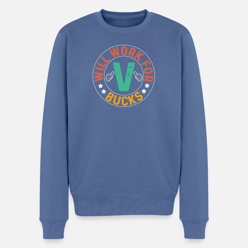 Conception motivationnelle, travail et amélioration - Pull Premium bio Homme - bleu pigeon