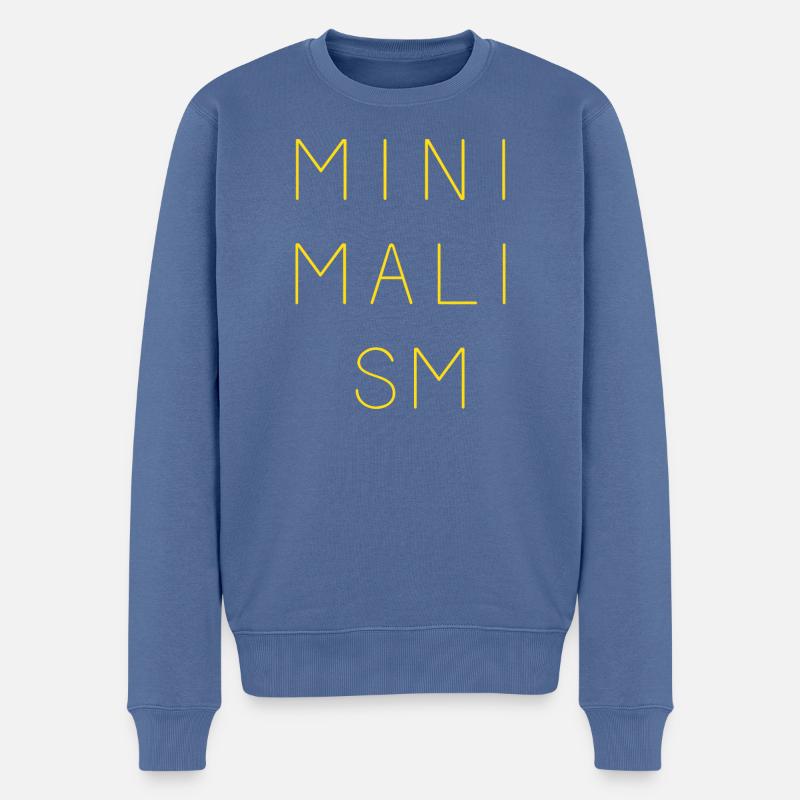 Minimalisme - Pull Premium bio Homme - bleu pigeon