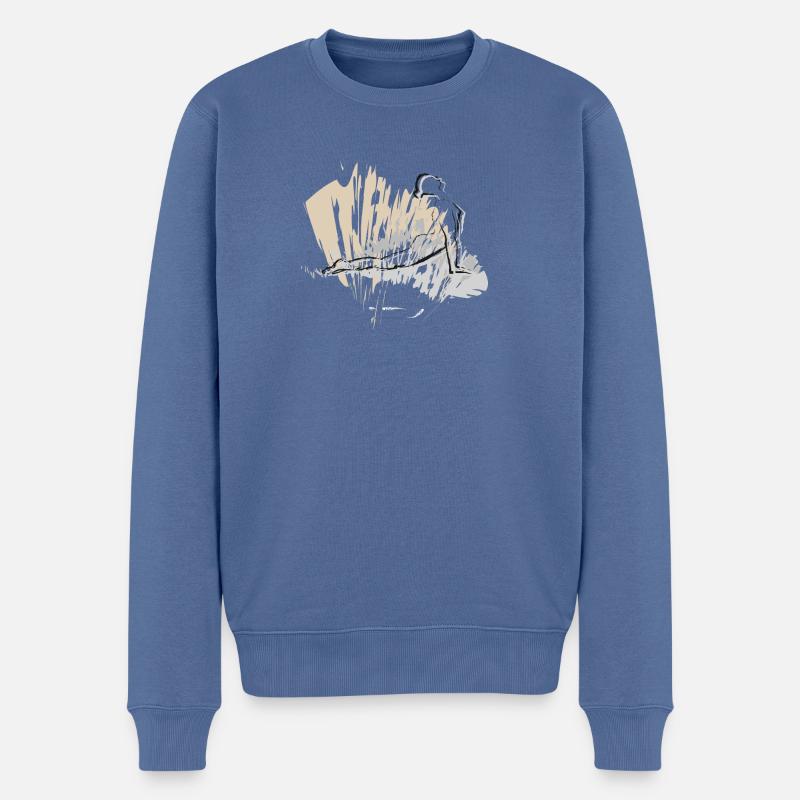 Der perfekte Yoga-Style 2025 - Männer Premium Bio Pullover - Taubenblau