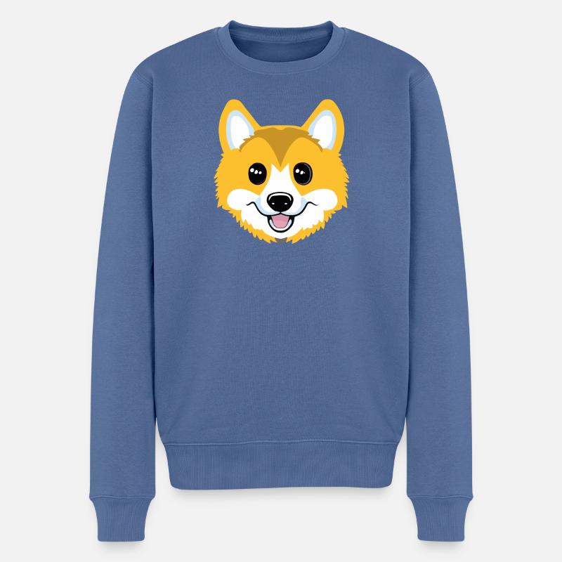 Corgi - Pull Premium bio Homme - bleu pigeon
