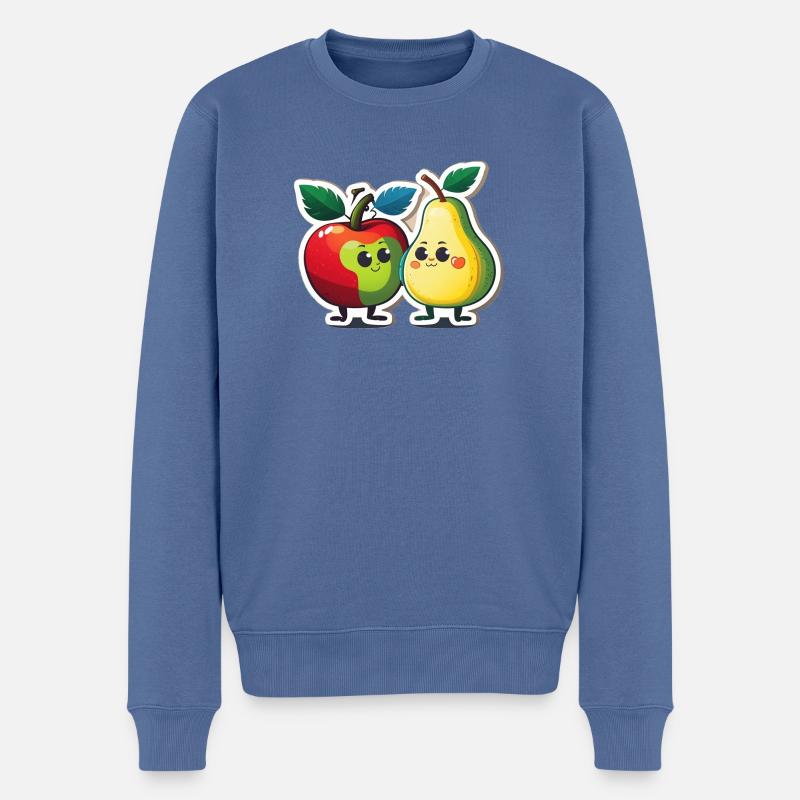 Apfel und Birne - Männer Premium Bio Pullover - Taubenblau