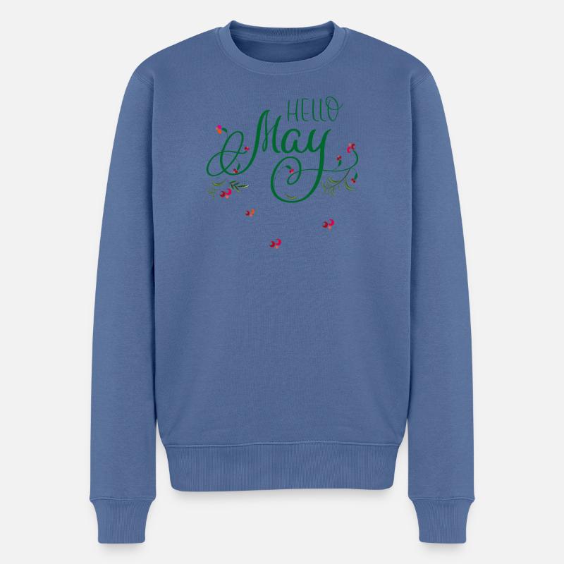 Mai, mois, printemps - Pull Premium bio Homme - bleu pigeon