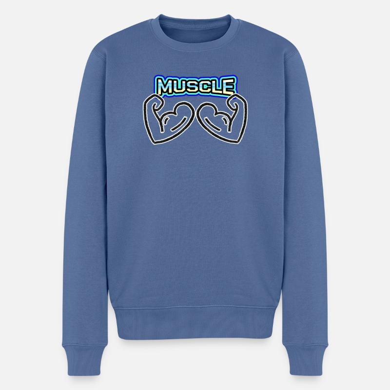 Les muscles avant tout, pas de douleur pas de gain! - Pull Premium bio Homme - bleu pigeon