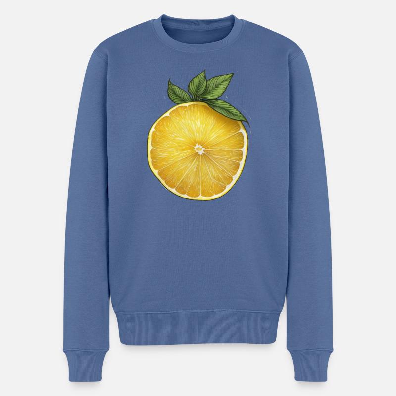 Lemonslice - Männer Premium Bio Pullover - Taubenblau