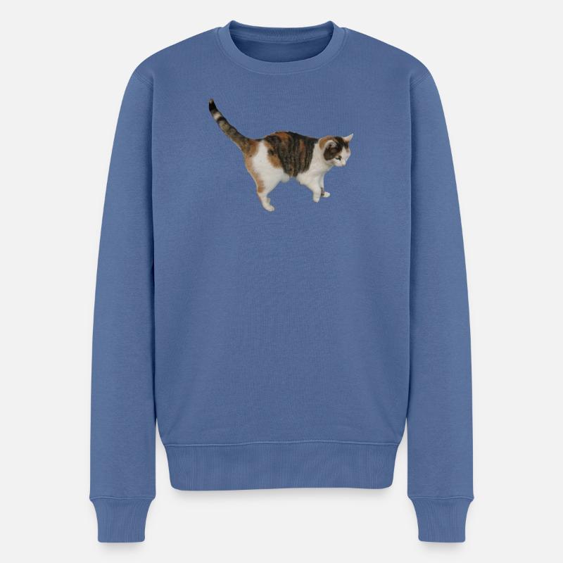 Chat - Pull Premium bio Homme - bleu pigeon