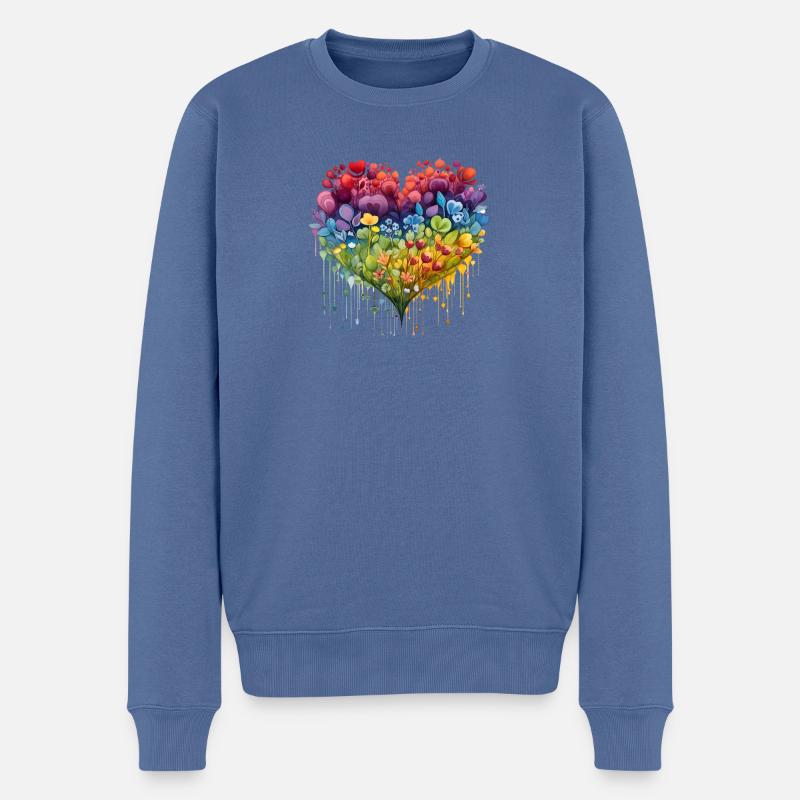 Cœur de fleur - Pull Premium bio Homme - bleu pigeon