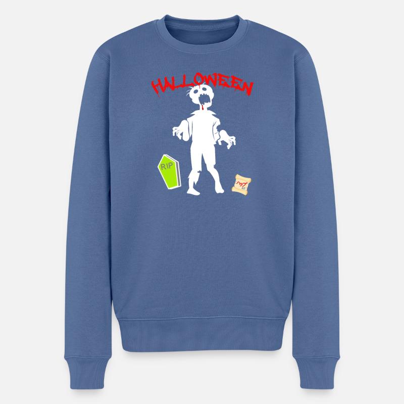 Halloween - Pull Premium bio Homme - bleu pigeon