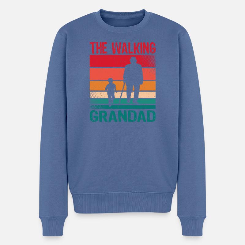 The walking Grandad -Großvater Opa Geschenke - Männer Premium Bio Pullover - Taubenblau