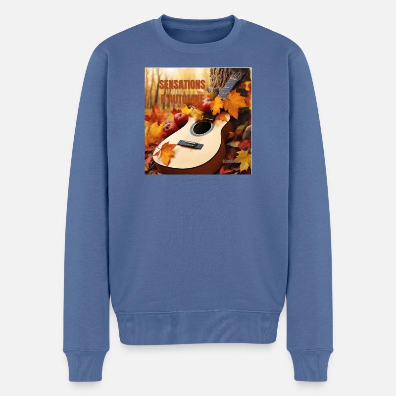Sensations d Automne - Pull Premium bio Homme - bleu pigeon