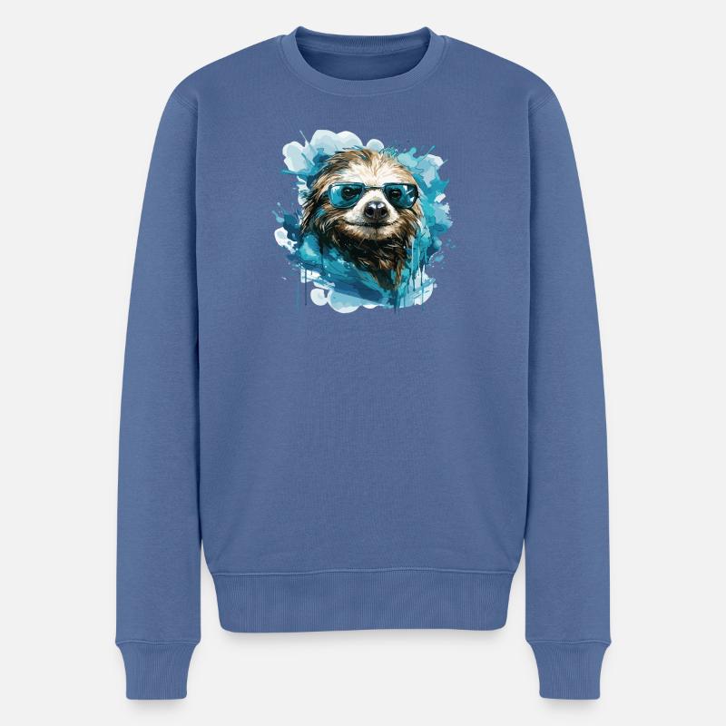 Sonnenbrillen Faultier Aquawash - Männer Premium Bio Pullover - Taubenblau