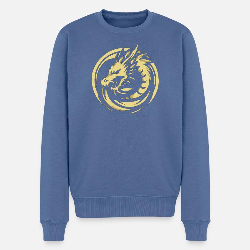 Dragon Emblem - Männer Premium Bio Pullover - Taubenblau