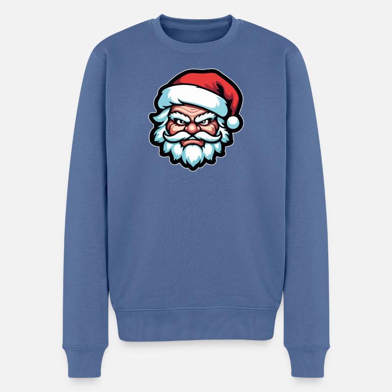 Böser Weihnachtsmann - Männer Premium Bio Pullover - Taubenblau