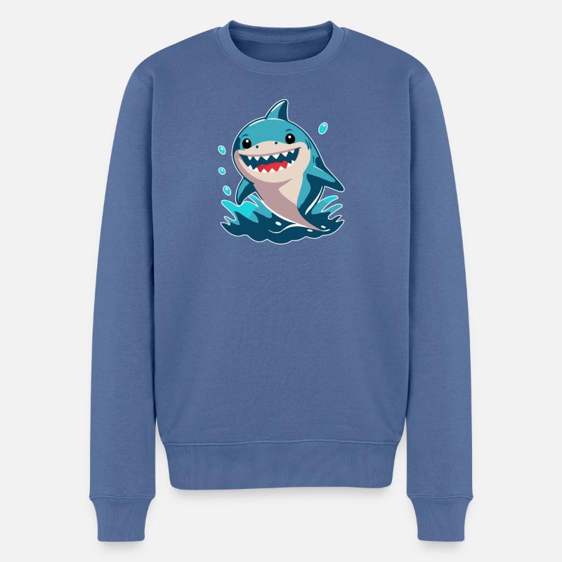 Petit requin - Pull Premium bio Homme - bleu pigeon