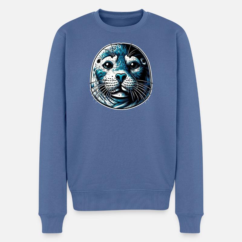 Siegel - Männer Premium Bio Pullover - Taubenblau