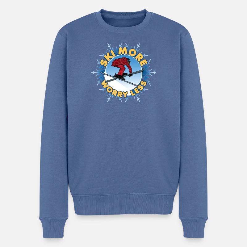 Plus de Ski - Pull Premium bio Homme - bleu pigeon