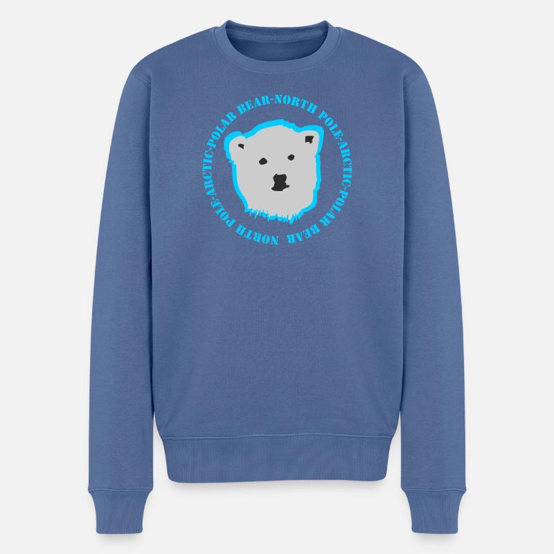 Eisbär 3 - Männer Premium Bio Pullover - Taubenblau