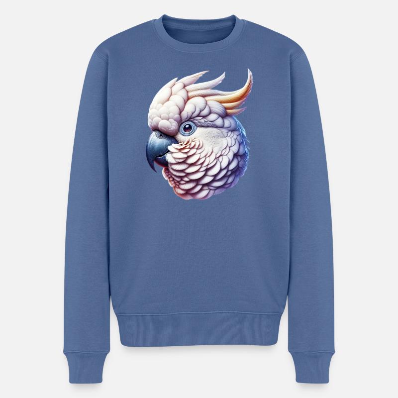 Kakadu-Papagei - Männer Premium Bio Pullover - Taubenblau