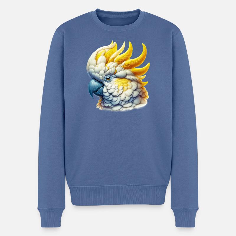 Perroquet cacatoès - Pull Premium bio Homme - bleu pigeon