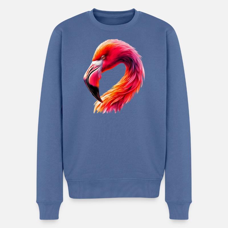 Flamingo - Männer Premium Bio Pullover - Taubenblau