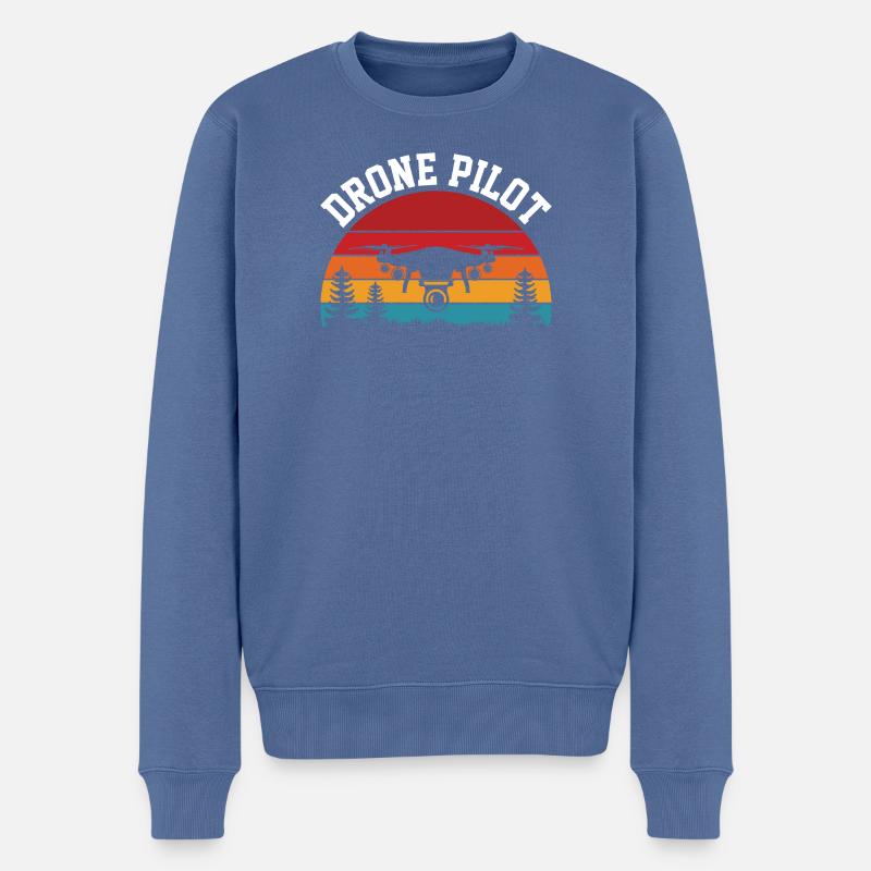 Drohnen-Pilot - Männer Premium Bio Pullover - Taubenblau