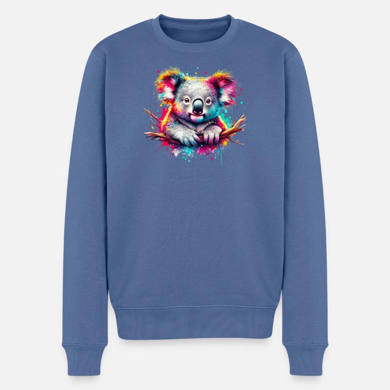 Koala - Männer Premium Bio Pullover - Taubenblau