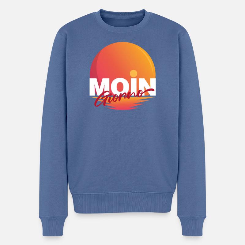 Moin Giorno - Männer Premium Bio Pullover - Taubenblau