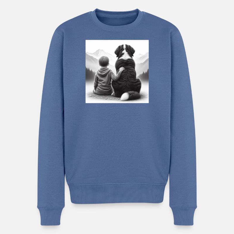 Berner Sennenhund - Männer Premium Bio Pullover - Taubenblau