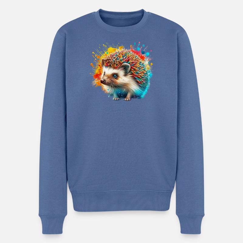 Igel - Männer Premium Bio Pullover - Taubenblau