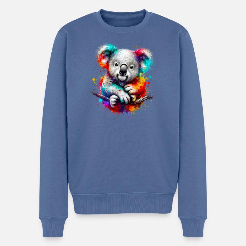 Koala - Pull Premium bio Homme - bleu pigeon