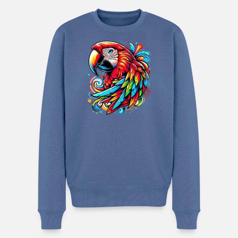 Papagei - Männer Premium Bio Pullover - Taubenblau