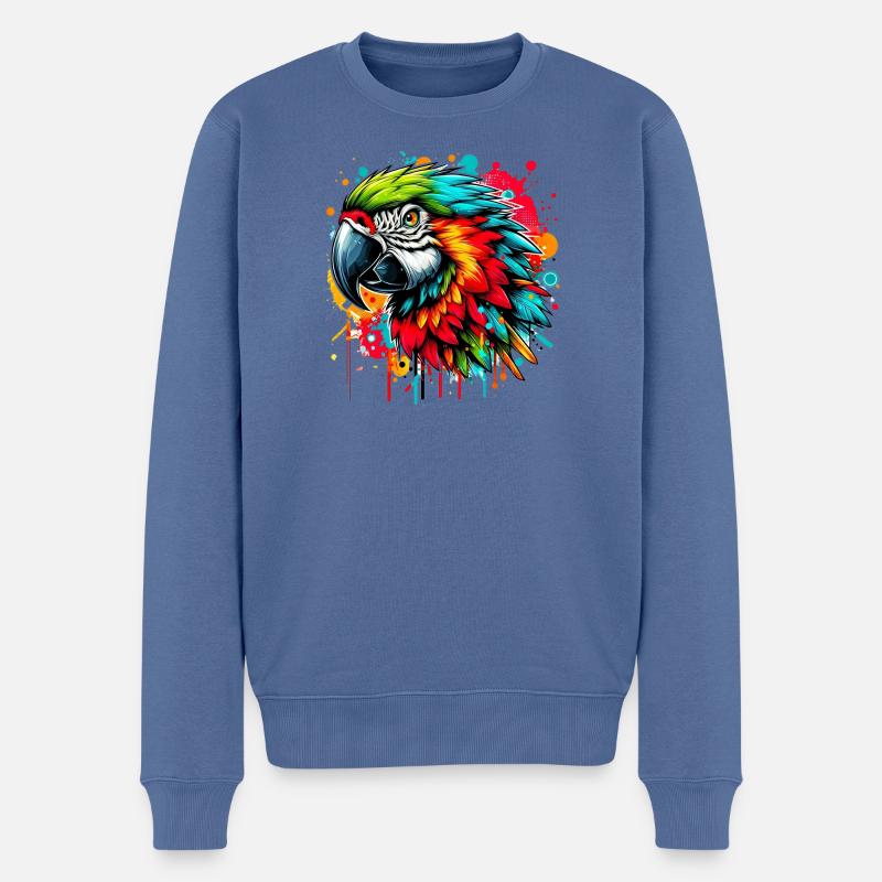 Perroquet - Pull Premium bio Homme - bleu pigeon
