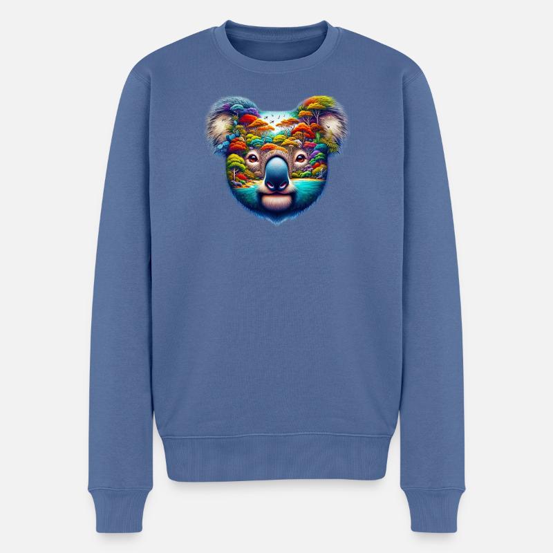 Koala - Männer Premium Bio Pullover - Taubenblau