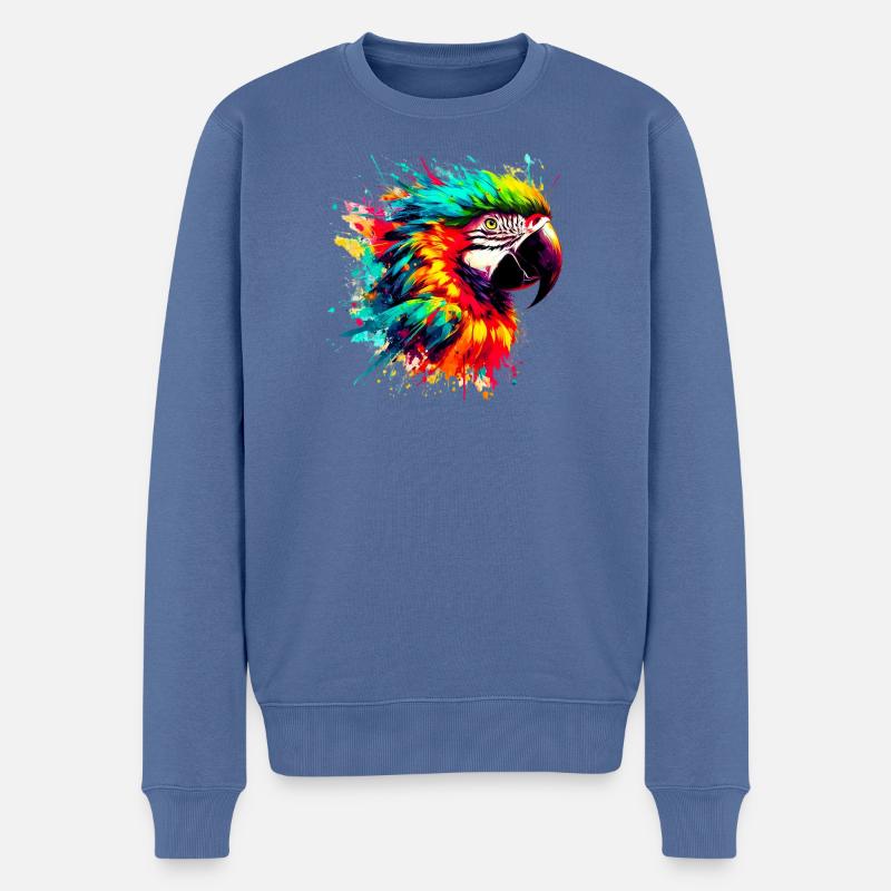 Perroquet - Pull Premium bio Homme - bleu pigeon