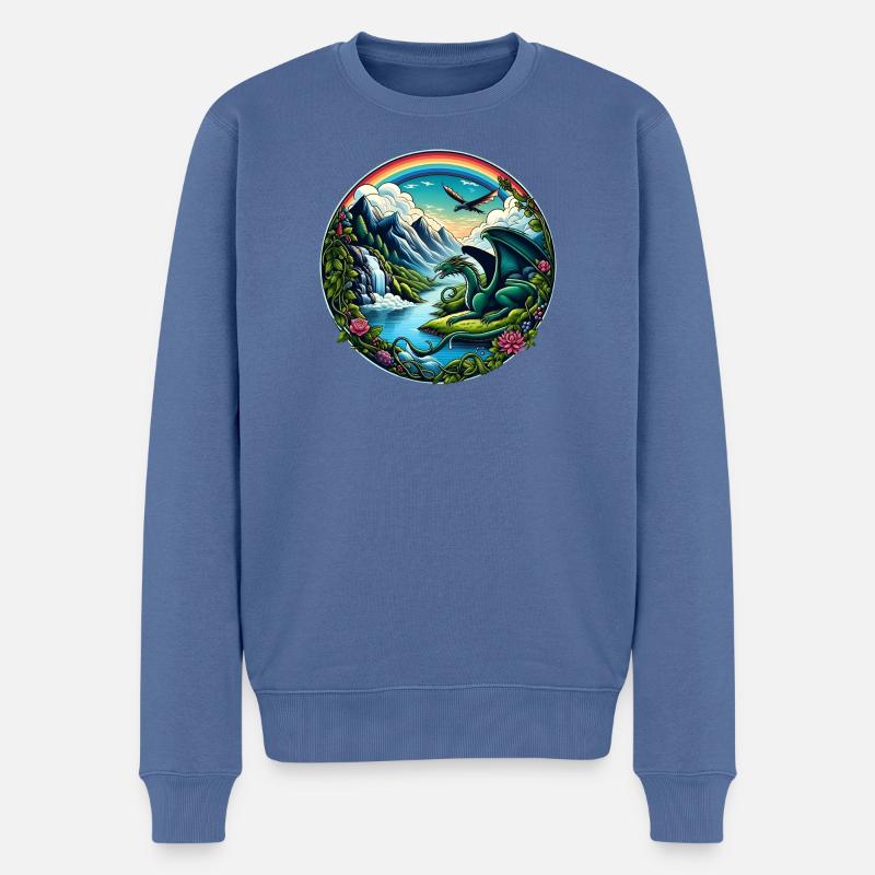 Drachenland - Männer Premium Bio Pullover - Taubenblau