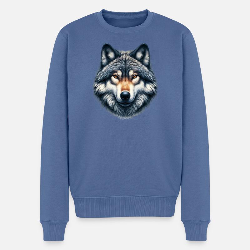 Loup - Pull Premium bio Homme - bleu pigeon