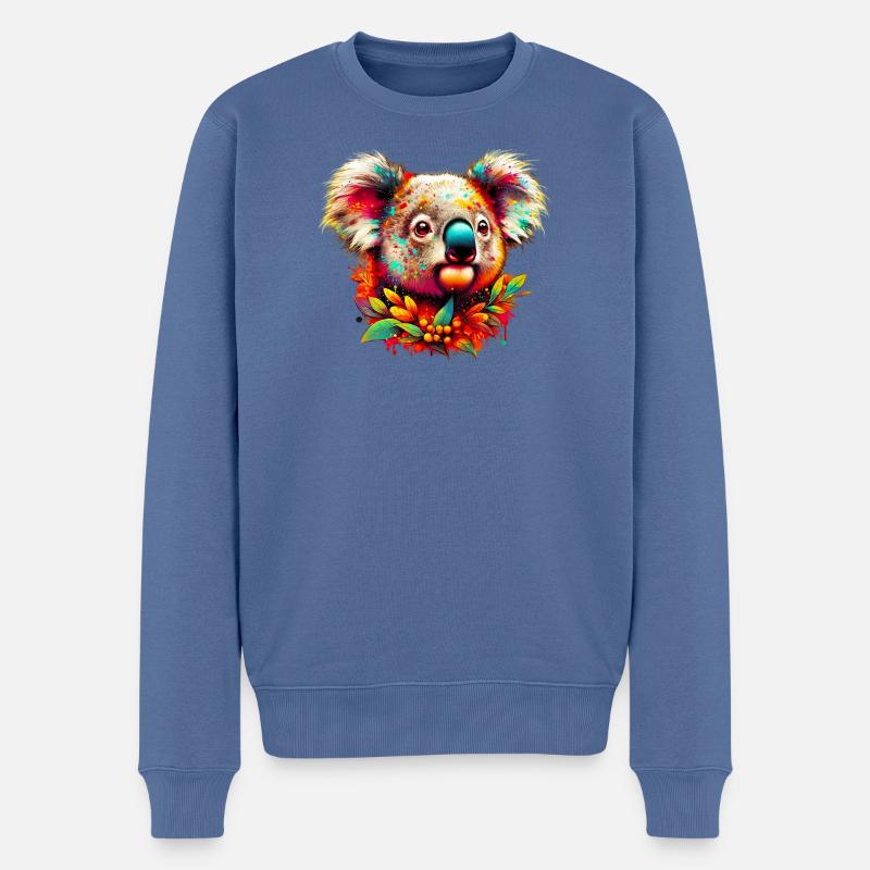 Koala - Pull Premium bio Homme - bleu pigeon