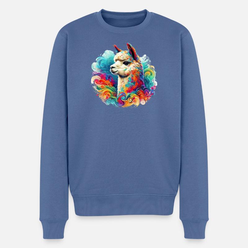 Alpaga - Pull Premium bio Homme - bleu pigeon