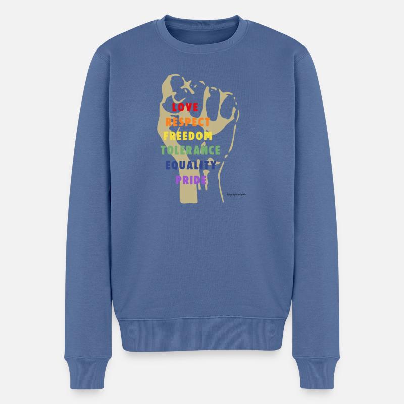 Force et respect - Pull Premium bio Homme - bleu pigeon