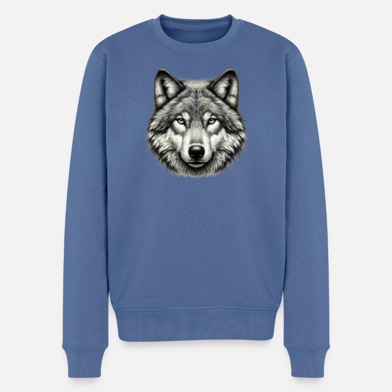 Loup - Pull Premium bio Homme - bleu pigeon