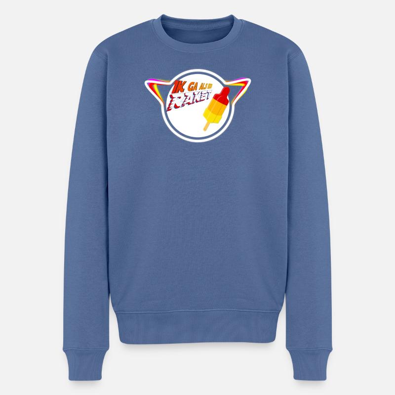 Popsicle Retro Planet - Pull Premium bio Homme - bleu pigeon