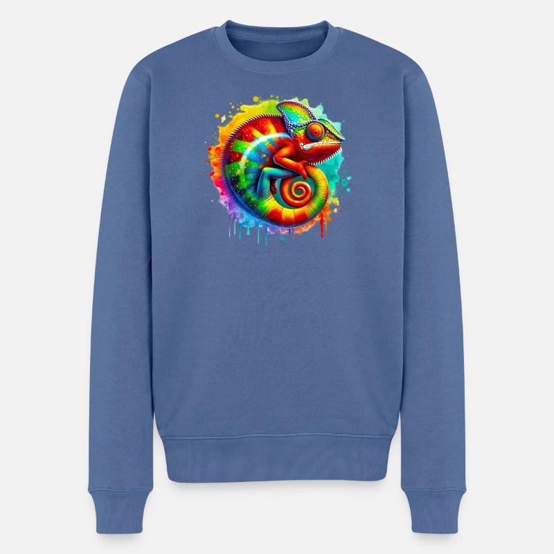 Chamäleon - Männer Premium Bio Pullover - Taubenblau