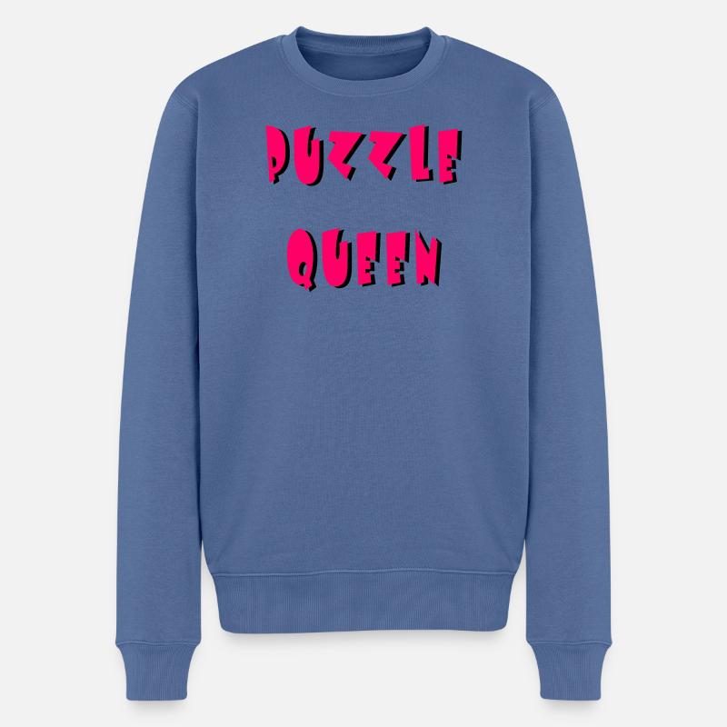 Puzzle Queen 2 - Männer Premium Bio Pullover - Taubenblau