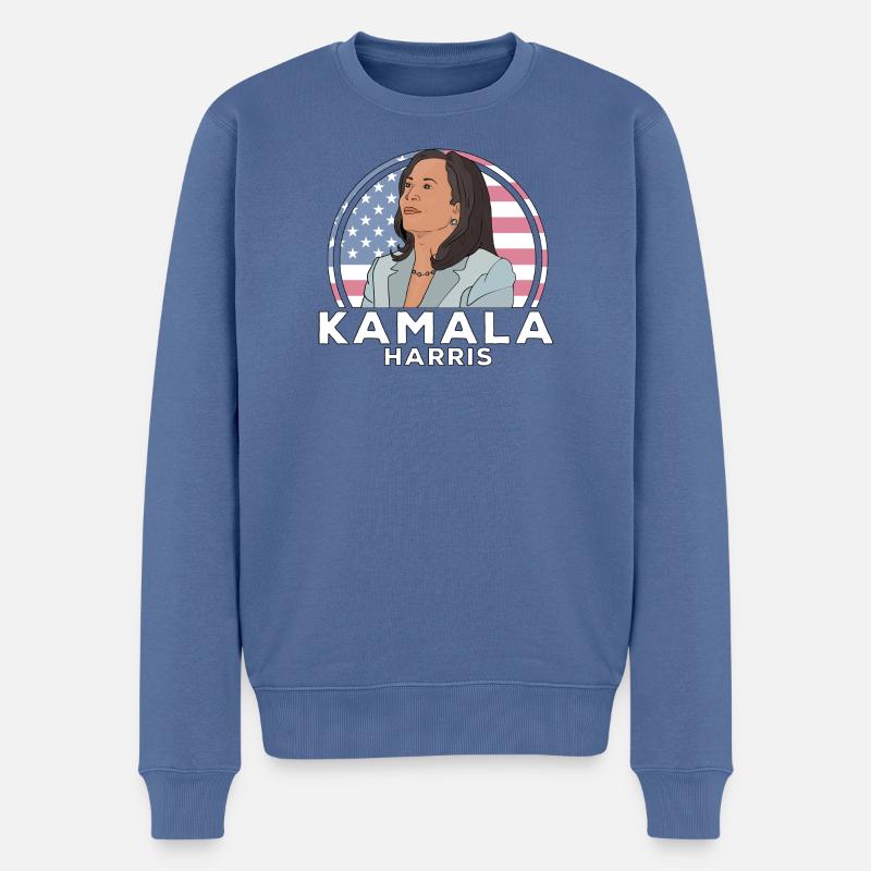 Politik Kamala Harris - Männer Premium Bio Pullover - Taubenblau