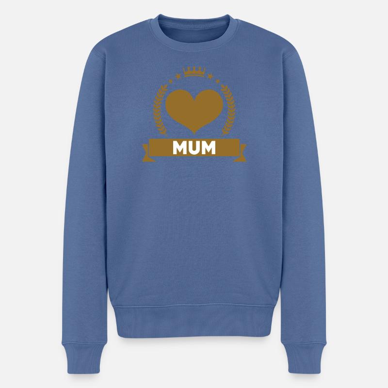 Maman d'Amour - Muttertag - Männer Premium Bio Pullover - Taubenblau