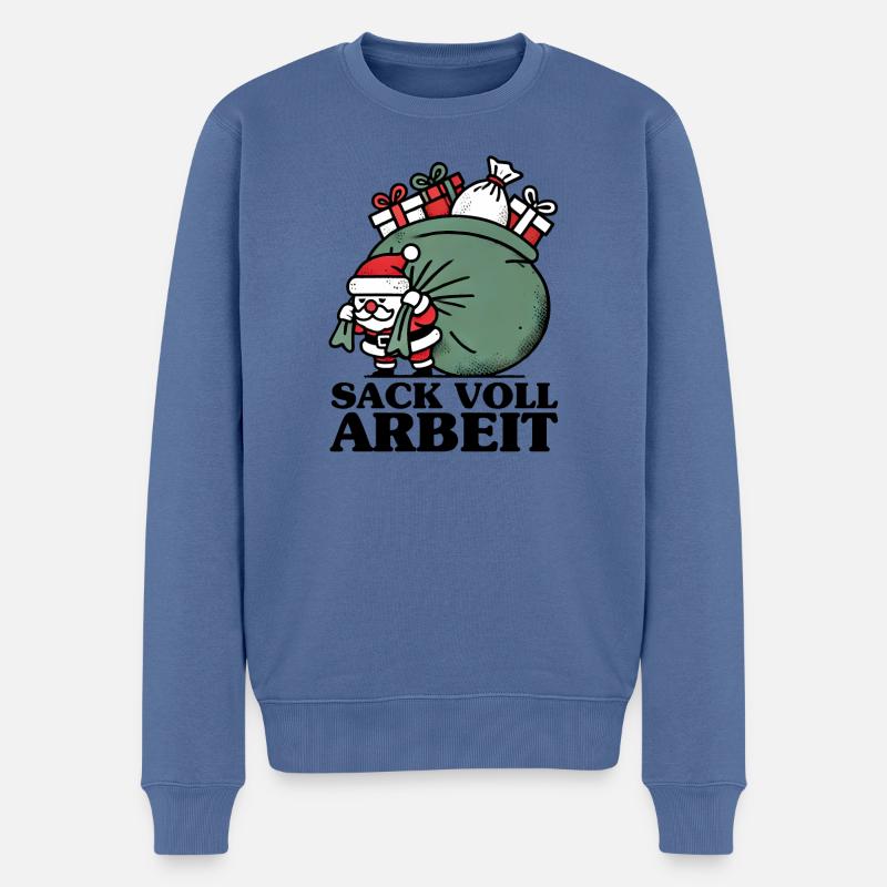 Sack voll Arbeit - Männer Premium Bio Pullover - Taubenblau