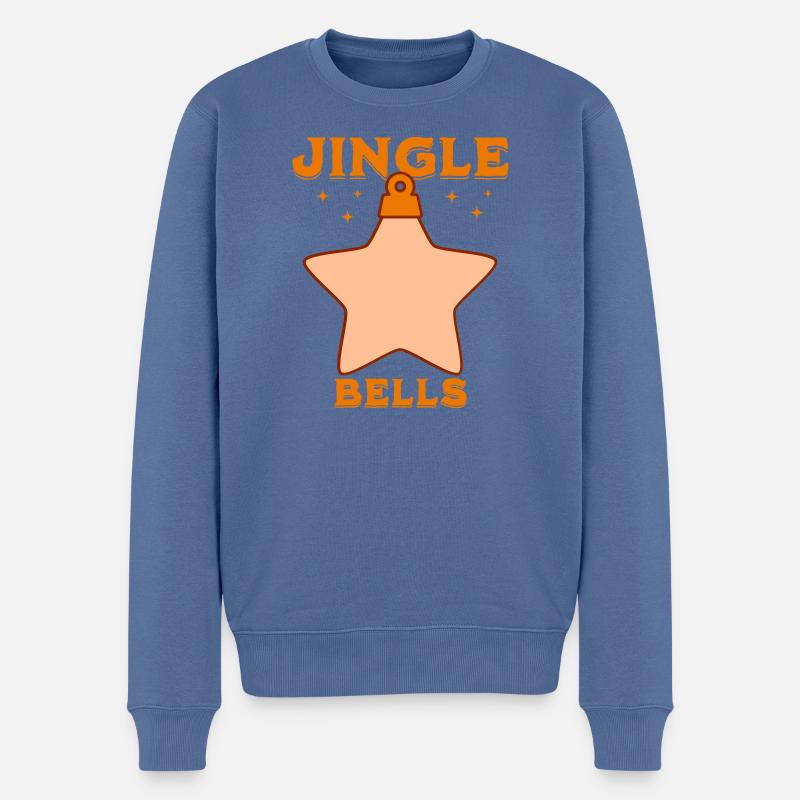 Weihnachts-Design Bells - Männer Premium Bio Pullover - Taubenblau